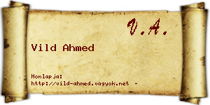 Vild Ahmed névjegykártya